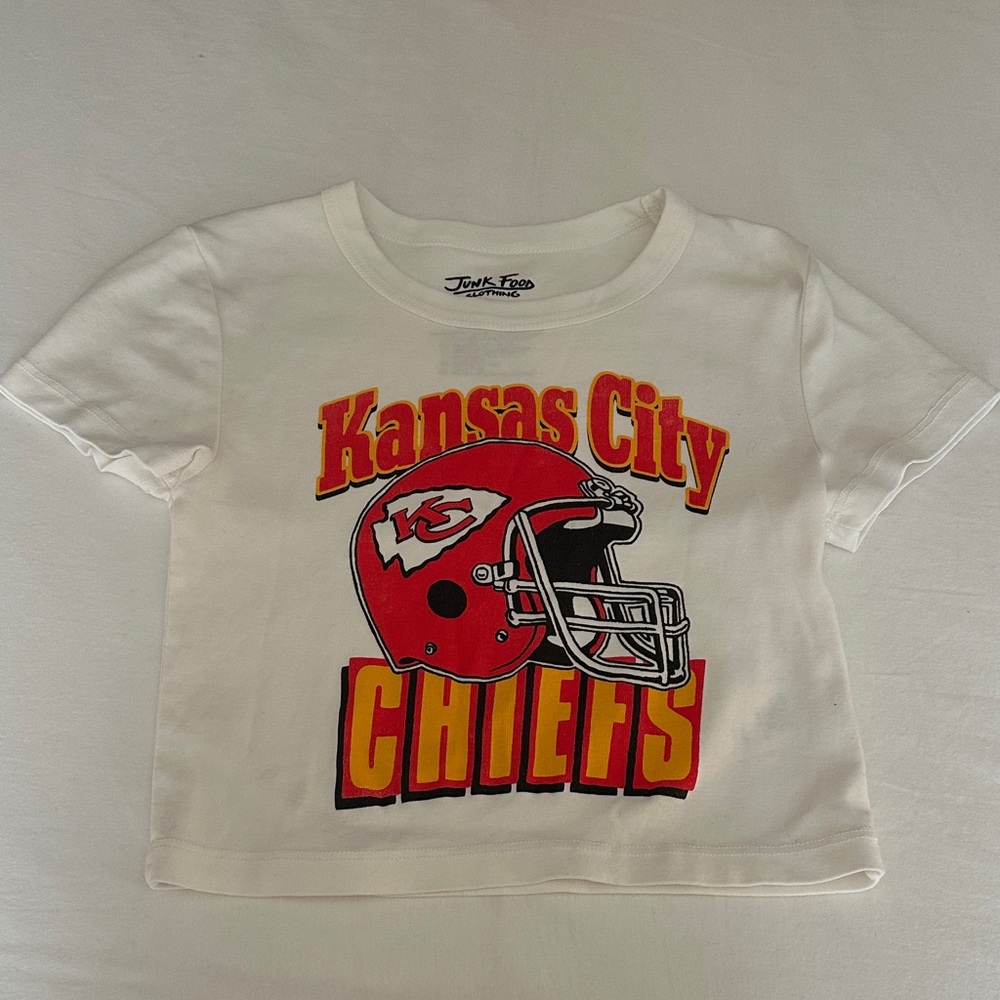 Junk Food Clothing Kansas City Chiefs Baby Tee - White, Red, Yellow